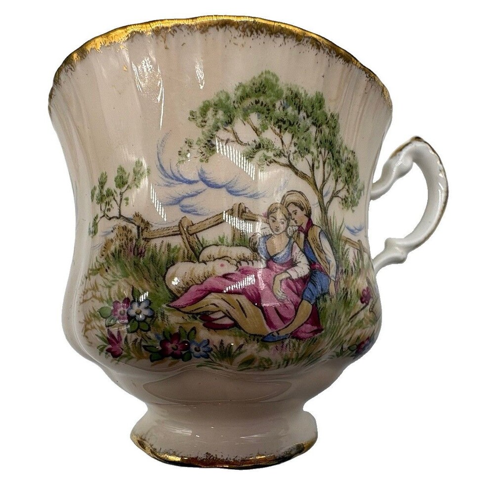 Vintage Paragon Teacup  Antique Series Lovers Gainsborough Gold Trim Cup